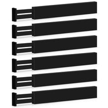 Load image into Gallery viewer, Large Kitchen Drawer Organizer - Expandable Bamboo Drawer Dividers (17&quot; - 21.5&quot;) - Adjustable Separators for Kitchen, Clothes, Dresser, Bedroom, Bathroom, and Desk Drawers - 6 Pack