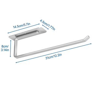 Paper Towel Holder Under Cabinet - Both Available in Adhesive and Drilling - Black Paper Towel Holder Wall Mount - Upgraded Aluminum Paper Towel Rack for Kitchen, Bathroom