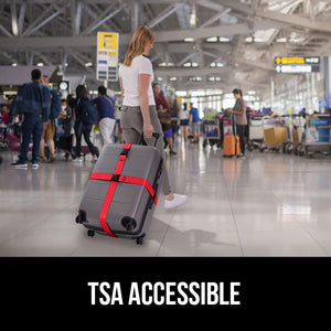 Heavy Duty 4 Pack Adjustable Luggage Straps for Suitcases, Easy to Identify Travel Belt Connector Holds Suitcase Together, Extends Life of Bag, Strap Connects Two Bags, Accessories Green