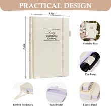 Load image into Gallery viewer, Comkiso Gratitude Journal with 4 Inspirational Stickers: Undated Daily Gratitude Journal for Women and Men - More Happiness, Affirmation, and Mindfulness in A Few Minutes with Prompts &amp; Quotes (Beige)