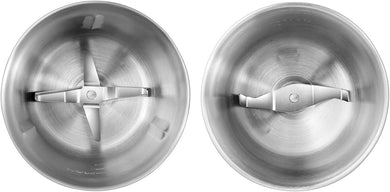 Secura Electric Coffee and Spice Grinder Replacement Parts Stainless Steel Removable Bowl Set for Model SP-7412, 2 Electric Blade Grinder Bowls