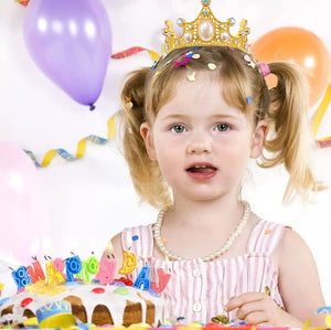 Gold Crown Cake Topper, 6 Pieces Happy Birthday Cake Toppers, Princess Crown Cake Decorations, Mini Crowns for Flower Arrangements, Birthday, Wedding, Party Decor (Gold-Ⅰ, 6)