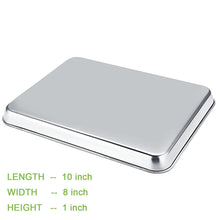 Load image into Gallery viewer, Baking Sheet Pan for Toaster Oven, Stainless Steel Baking Pans Small Metal Cookie Sheets by Umite Chef, Superior Mirror Finish Easy Clean, Dishwasher Safe, 9 x 7 x 1 inch, 3 Piece/set