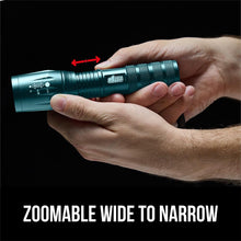 Load image into Gallery viewer, Powerful LED Tactical Flashlight, 750 FT High Lumens 5 Adjustable Modes, Water Resistant, Ultra Bright Zoom Flashlights, Small Mini Flash Light, Camping, Night Dog Walking, Turquoise