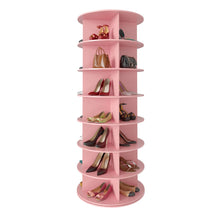 Load image into Gallery viewer, SpaceAid 7 Tier Rotating Shoe Rack Tower, Spinning Shoe Display Lazy Susan, Revolving 360 Shoe Rack Storage Round Carousel, Vertical Handbag Rotate Shoes Closet Organization (7-Tier White)