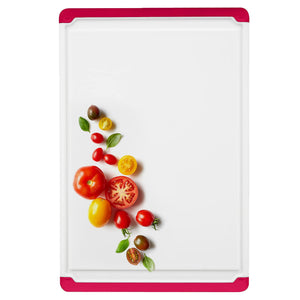Large Cutting Boards for Kitchen - 18 x 12 Inch Plastic Dishwasher Safe Cutting Board with Deep Juice Groove - Non-Slip, Durable Carving Board for Vegetables, Fruits and Meats