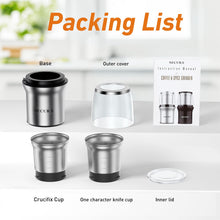 Load image into Gallery viewer, Secura Electric Coffee Grinder and Spice Grinder with 2 Stainless Steel Blades Removable Bowls