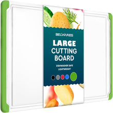 Load image into Gallery viewer, Large Cutting Boards for Kitchen - 18 x 12 Inch Plastic Dishwasher Safe Cutting Board with Deep Juice Groove - Non-Slip, Durable Carving Board for Vegetables, Fruits and Meats