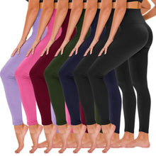 Load image into Gallery viewer, TNNZEET 7 Pack Leggings for Women - High Waisted Yoga Pants with Pockets Black Leggings Women Full Length &amp; Capri