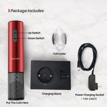Load image into Gallery viewer, Secura Electric Wine Opener, Automatic Bottle Corkscrew Opener with Foil Cutter, Rechargeable (Champagne Gold)