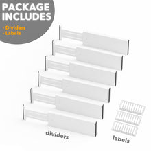 Load image into Gallery viewer, SpaceAid Bamboo Dresser Drawer Dividers 6 Pack, 4.65“ High Adjustable 12.5“-17” Drawer Organizers, Expandable Organization for Clothing, Clothes, Dressers, Natural