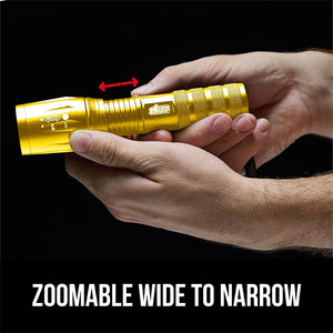 Powerful LED Tactical Flashlight, 750 FT High Lumens 5 Adjustable Modes, Water Resistant, Ultra Bright Zoom Flashlights, Small Mini Flash Light, Camping, Night Dog Walking, Turquoise