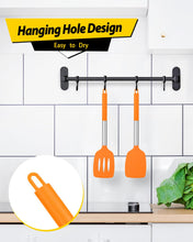 Load image into Gallery viewer, Pack of 2 Silicone Solid Turner, Non Stick Slotted Kitchen Spatulas, High Heat Resistant BPA Free Cooking Utensils, Ideal Cookware for Fish, Eggs, Pancakes(Black)