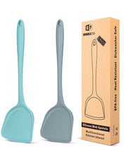 Load image into Gallery viewer, Pack of 2 Silicone Wok Spatula, Non-Stick, Heat Resistant, Easy to Clean and Dishwasher Safe, Seamless Kitchen Utensil for Cooking, Baking, Stir-Fry (Black)