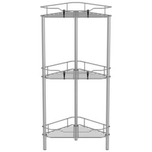 Load image into Gallery viewer, 4 Tier Floor Standing Corner Shower Caddy Organizer Shelf with Hooks, Bathroom Shelves Stand Rack, Black