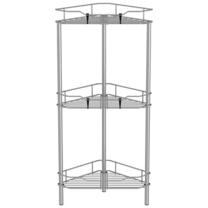 4 Tier Floor Standing Corner Shower Caddy Organizer Shelf with Hooks, Bathroom Shelves Stand Rack, Black