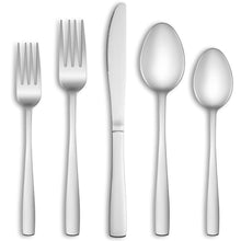 Load image into Gallery viewer, MUTNITT 30 Pcs Silverware Set Service for 6,Premium Stainless Steel Flatware Set,Mirror Polished Cutlery Utensil Sets,Durable Kitchen Eating Tableware Sets,Include Fork Knife Spoon,Dishwasher Safe