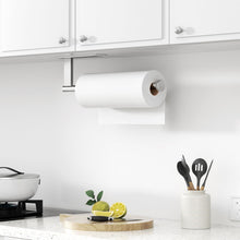 Load image into Gallery viewer, Paper Towel Holder Under Cabinet - Stainless Steel Paper Towel Holder Wall Mount, Self-Adhesive or Drilling, Matte Black Towel Rack for Kitchen Organization and Storage, Kitchen Paper Roll Holder