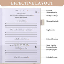 Load image into Gallery viewer, Comkiso Gratitude Journal with 4 Inspirational Stickers: Undated Daily Gratitude Journal for Women and Men - More Happiness, Affirmation, and Mindfulness in A Few Minutes with Prompts &amp; Quotes (Beige)