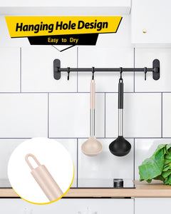 Pack of 2 Ladle Spoon,Silicone Large Spoon for Soup,Non Stick Kitchen Utensils with High Heat Resistant,BPA Free Perfect Kitchen Tools for Cooking, Stirring,Serving Soups (GREY-BLUE)
