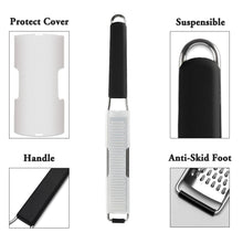 Load image into Gallery viewer, Lemon Zester Grater Three-piece Suit - Heavy Duty Kitchen Tool for Parmesan Cheese, Ginger, Garlic, Nutmeg, Chocolate, Vegetables，Fruits，Stainless Steel Grater Dishwasher Safe Black