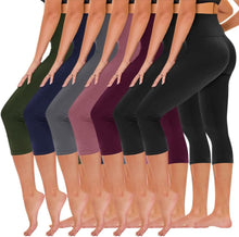 Load image into Gallery viewer, TNNZEET 7 Pack Leggings for Women - High Waisted Yoga Pants with Pockets Black Leggings Women Full Length &amp; Capri