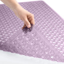 Load image into Gallery viewer, Bath Tub Shower Mat, Machine Washable Bathtub Floor Liner Mats, Suction Cups and Drain Holes to Keep Tubs Clean, Soft on Feet, Bathroom Essentials, 35x16 Inch, Clear