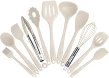 Load image into Gallery viewer, Kitchen Utensil Set - 11 Cooking Utensils - Colorful Silicone Kitchen Utensils - Nonstick Cookware with Spatula Set - Colored Best Kitchen Tools Kitchen Gadgets (Khaki)