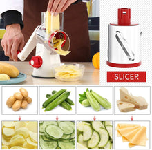 Load image into Gallery viewer, Rotary Cheese Grater Hand Crank Cheese Shredder for Fresh Cheese, Vegetable, Nuts,Non-slip Suction Base, Free Cleaning Brush Three Blades, Black