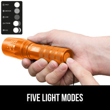 Load image into Gallery viewer, Powerful LED Tactical Flashlight, 750 FT High Lumens 5 Adjustable Modes, Water Resistant, Ultra Bright Zoom Flashlights, Small Mini Flash Light, Camping, Night Dog Walking, Turquoise