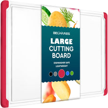 Load image into Gallery viewer, Large Cutting Boards for Kitchen - 18 x 12 Inch Plastic Dishwasher Safe Cutting Board with Deep Juice Groove - Non-Slip, Durable Carving Board for Vegetables, Fruits and Meats
