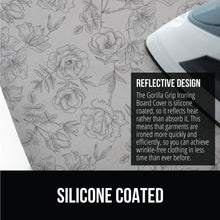 Load image into Gallery viewer, Ironing Board Cover and Pad, Silicone Coating, Thick Scorch Resistant Padding, Heavy Duty Iron Covers Standard Boards, Hook and Loop Fastener Strap, Silver, 15x54