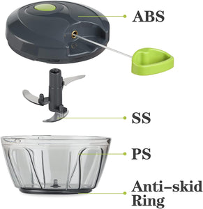 Chopper Hand String Vegetable Chopper Onions Cutter Cheese Grater Citrus Zester Lemon Zester Pack of 3-304 Stainless Steel