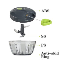 Load image into Gallery viewer, Manual Food Chopper Vegetable Cutter, Hand String Vegetable Chopper Onions Cutter for Vegetable Fruits Nuts BPA Free Food Safe Material, 550ml Gray