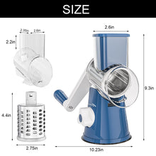 Load image into Gallery viewer, Rotary Cheese Grater Hand Crank Cheese Shredder for Fresh Cheese, Vegetable, Nuts,Non-slip Suction Base, Free Cleaning Brush Three Blades, Black