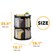 Load image into Gallery viewer, SpaceAid 4 Tier Rotating Bookshelf Tower, Spinning Bookcase Lazy Susan, Revolving 360 Book Shelf Storage Round Carousel, Vertical Rotate Turning Spiral Corner Organizer, White
