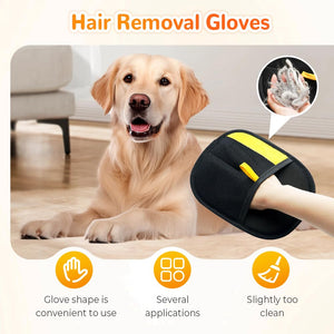 Pet Hair Removal Gloves, 2025 New Electrostatic Pet Hair Remover, Washable Reusable Cat Grooming Gloves for Bed Sheets Couch Clothes Carpet, Premium Pet Care Accessory for Cats and Dogs (1)