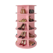 Load image into Gallery viewer, SpaceAid 7 Tier Rotating Shoe Rack Tower, Spinning Shoe Display Lazy Susan, Revolving 360 Shoe Rack Storage Round Carousel, Vertical Handbag Rotate Shoes Closet Organization (7-Tier White)