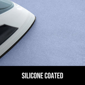 Ironing Board Cover and Pad, Silicone Coating, Thick Scorch Resistant Padding, Heavy Duty Iron Covers Standard Boards, Hook and Loop Fastener Strap, Silver, 15x54