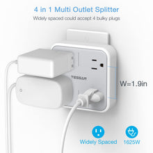 Load image into Gallery viewer, Multi Plug Outlet Extender, TESSAN Surge Protector Splitter with 3 USB (1 USB C Port) Wall Charger, Multiple Expander for Travel, Home, College Dorm Room