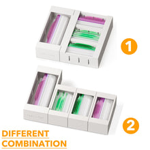 Load image into Gallery viewer, SpaceAid Bag Storage Organizer for Kitchen Drawer, Bamboo Organizer, Compatible with Gallon, Quart, Sandwich and Snack Variety Size Bag (4 Pack)