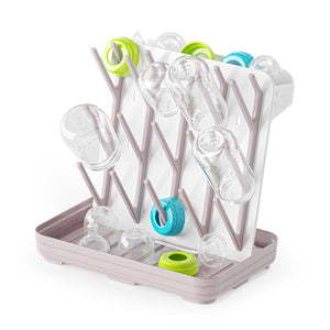 SpaceAid Baby Bottle Drying Rack with 20 Hooks, Space Saving Kitchen Bottles Rack Dryer, Vertical Baby Bottle Holder Organizer for Countertop Storage Accessories (White and Gray)