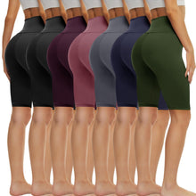 Load image into Gallery viewer, TNNZEET 7 Pack Biker Shorts for Women - 5''/8''/3'' High Waisted Workout Tummy Control Spandex Gym Shorts for Yoga Athletic