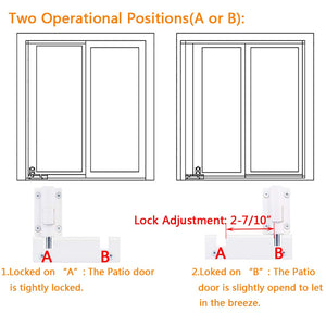 HauSun Patio Sliding Door Security Foot Lock Kick Lock, Fits on Top Rail-Childproof patio Door guardian-or Bottom Rail-Foot Operated-Keep Your Family Safe and Secure(1 Pack,White)