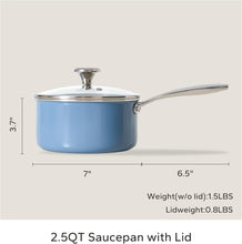 Load image into Gallery viewer, Redchef Ceramic Sauce Pan with Lid, 2.5QT White &amp; Blue Saucepans Set, Nonstick Cooking Pot Set with Stay-Cool Handle, Non Toxic Small Pot, PTFE &amp; PFOA Free, Oven Dishwasher Induction Safe