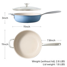 Load image into Gallery viewer, Redchef Ceramic Saute Pan with Lid, Nonstick Deep Frying Pan, 5QT Jumbo Cooker with Helper Handle &amp; Lid, Non Toxic Ceramic Cooking Pan, Chef Pan, Dishwasher &amp; Oven Safe, PFAS PFOA &amp; PTFE Free
