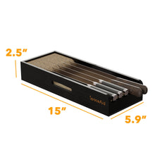 Load image into Gallery viewer, SpaceAid Knife Drawer Organizer Bamboo Insert Dock, Kitchen Steak Knives Holder Organizers Block for Drawer in Storage Organization (Small)