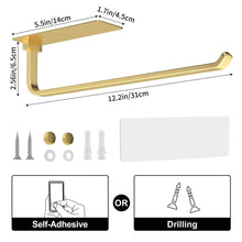 Load image into Gallery viewer, Paper Towel Holder - Self-Adhesive or Drilling, Matte Black, Upgraded Aluminum Kitchen Roll Dispenser Under Cabinet, Lighter but Stronger Than Stainless Steel!