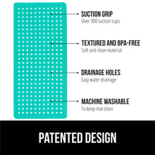 Load image into Gallery viewer, Bath Tub Shower Mat, Machine Washable Bathtub Floor Liner Mats, Suction Cups and Drain Holes to Keep Tubs Clean, Soft on Feet, Bathroom Essentials, 35x16 Inch, Clear