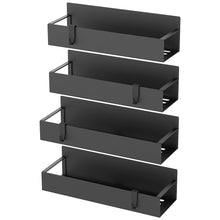 Load image into Gallery viewer, Metal 4 Pack Magnetic Spice Storage Rack Organizer for Refrigerator and Oven, Black Fridge Organizers and Storage